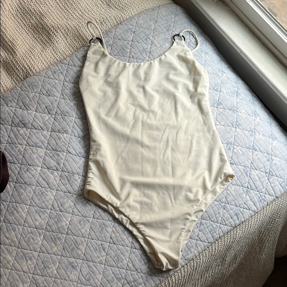 Mikoh White Cream One-Piece Swimsuit